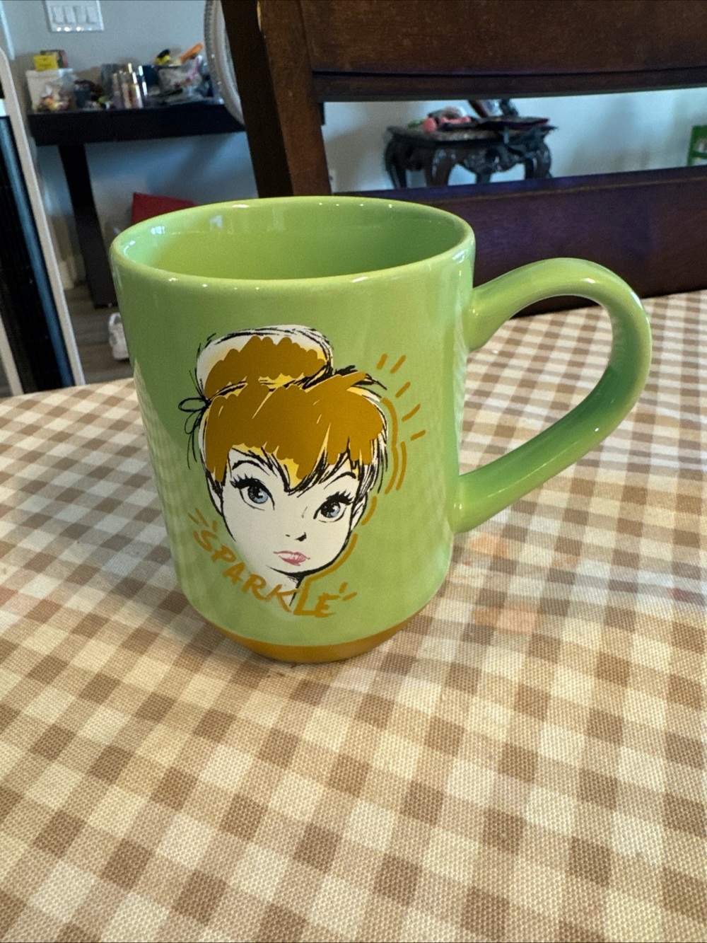 Green Tinker Bell Ceramic Coffee Mug - Sparkle Design